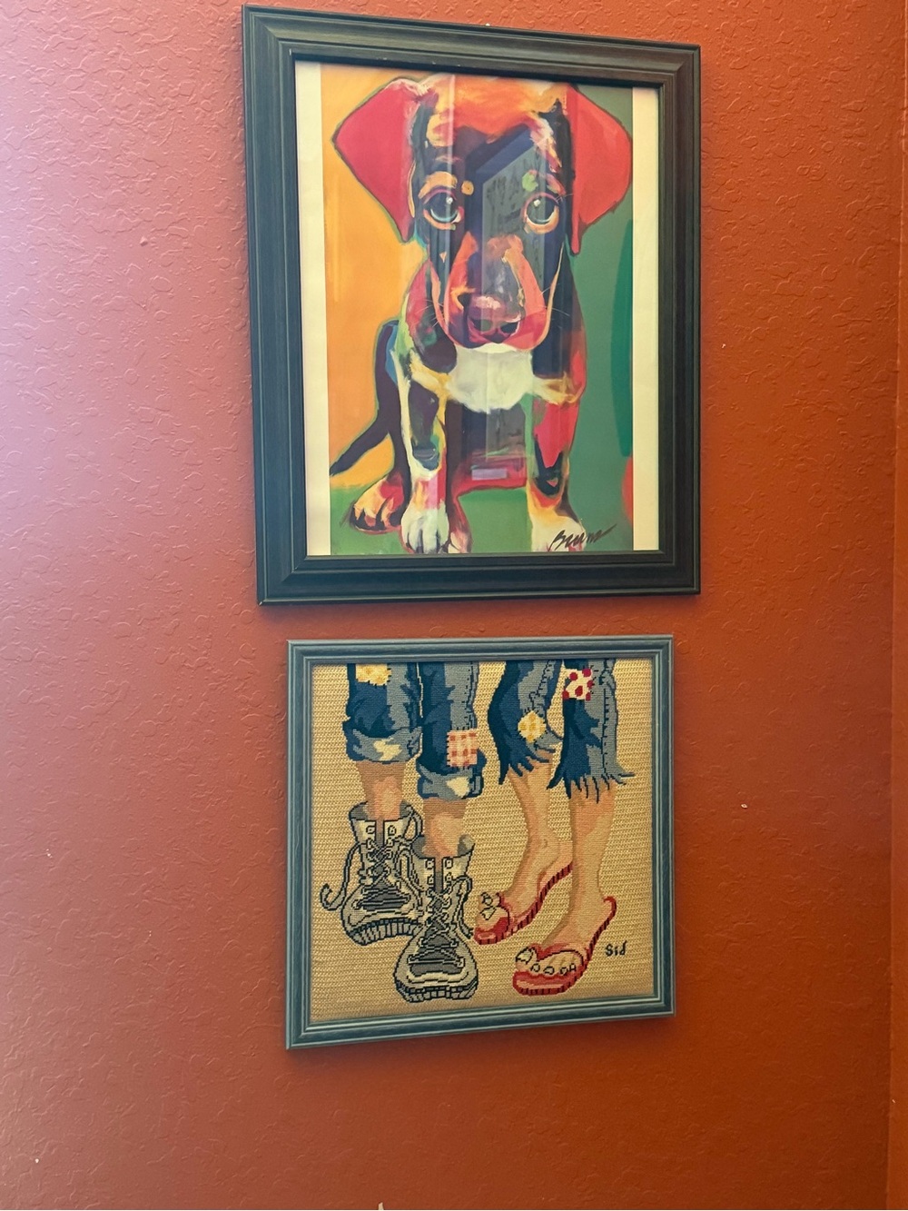 Colorful Puppy Wall Art Print - Multicolor